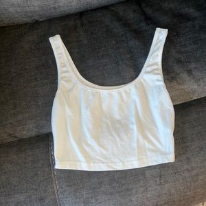 Target. Small white cropped tank top.